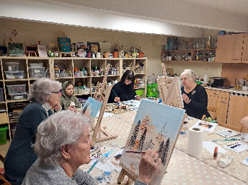 Maľba akrylom - zima